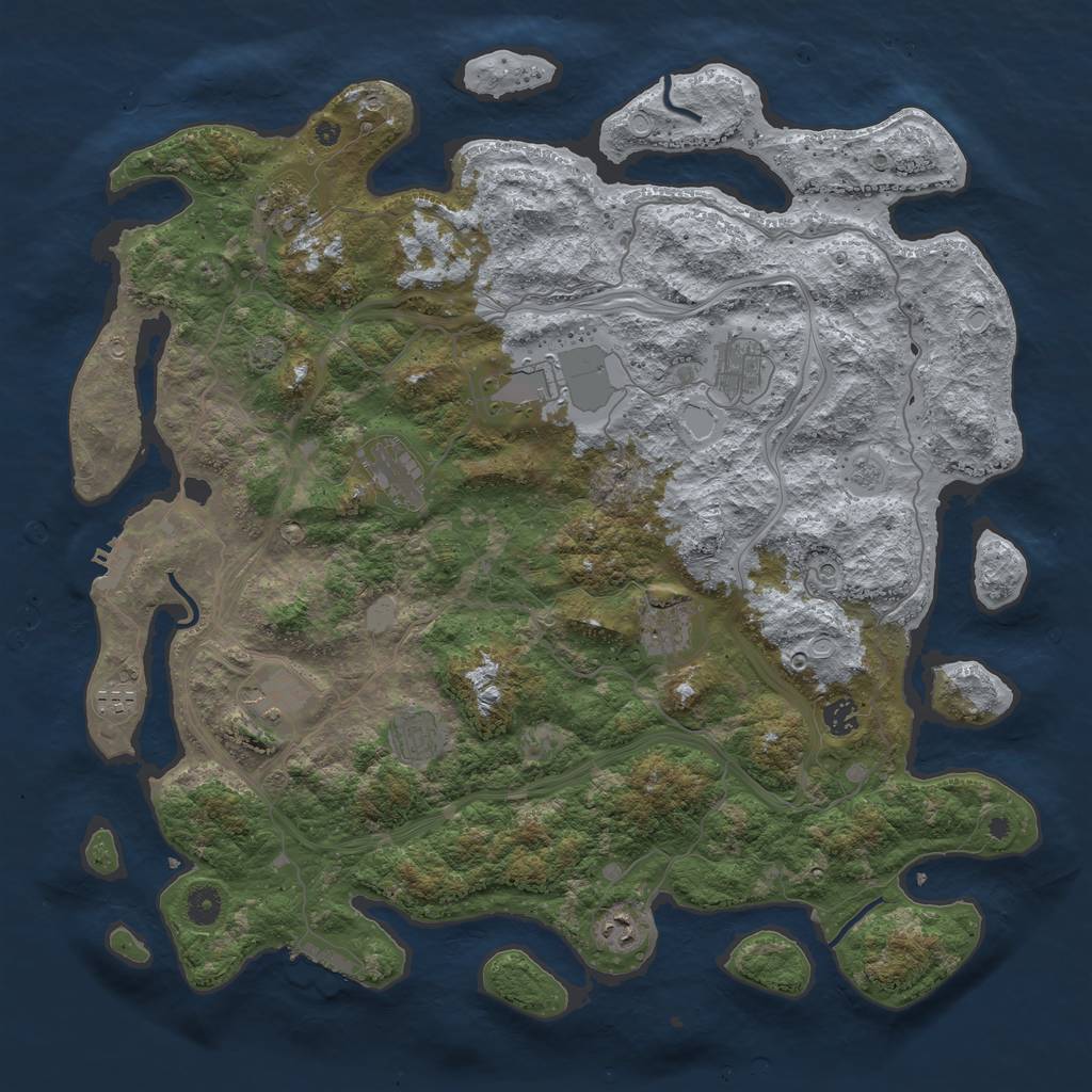 Rust Map: Procedural Map, Size: 4500, Seed: 5100998, 18 Monuments