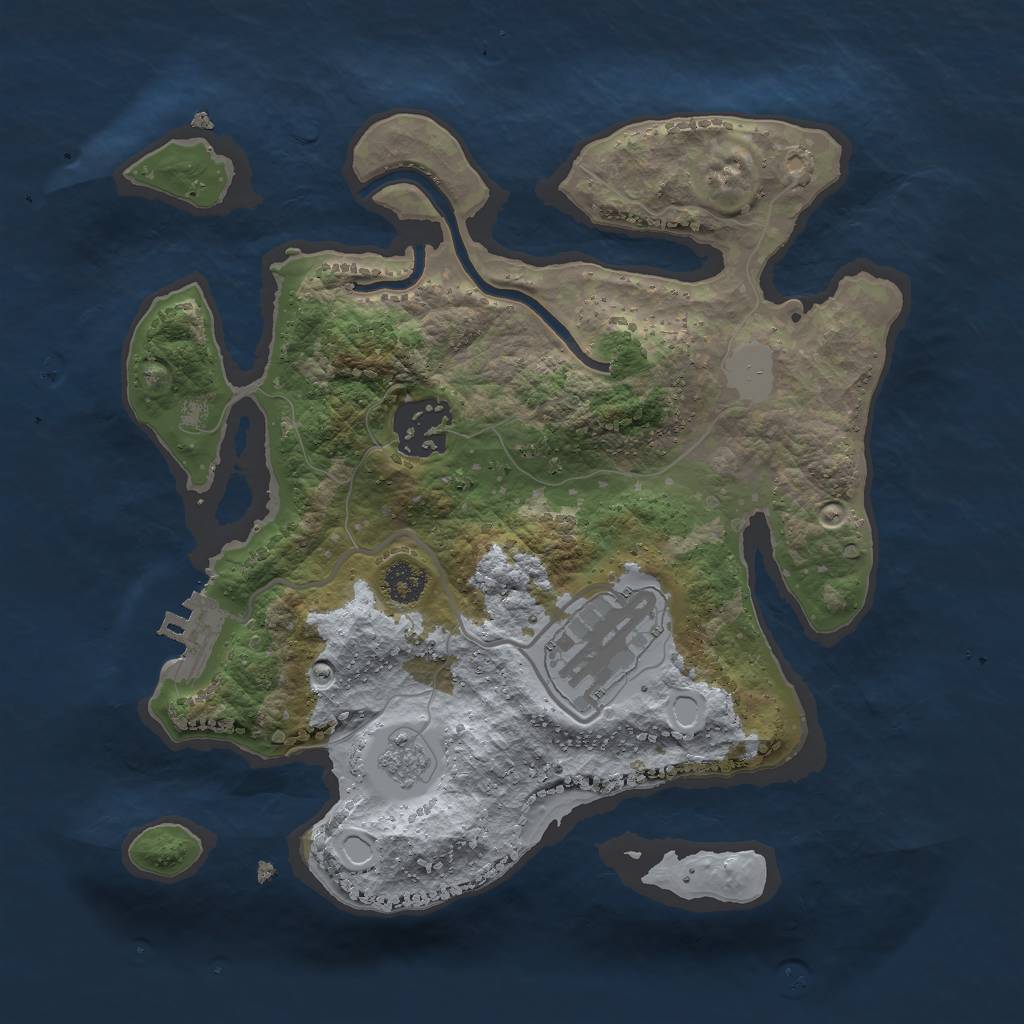 Rust Map: Procedural Map, Size: 2500, Seed: 835366801, 7 Monuments