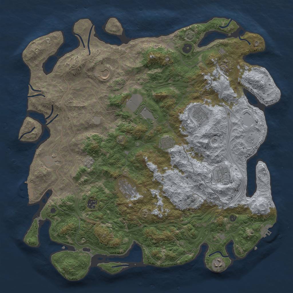 Rust Map: Procedural Map, Size: 4500, Seed: 62204413, 19 Monuments