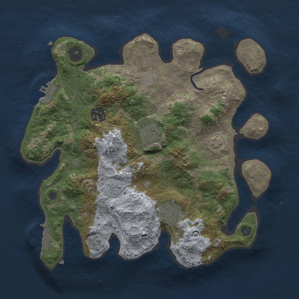Rust Map: Procedural Map, Size: 3000, Seed: 71110934, 11 Monuments