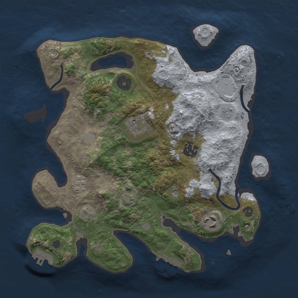 Rust Map: Procedural Map, Size: 3000, Seed: 1560026079, 12 Monuments