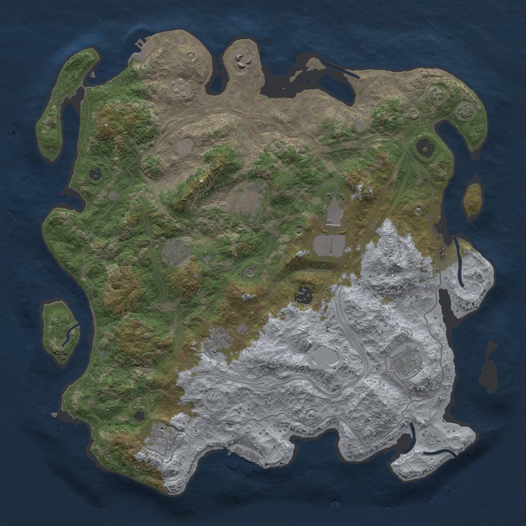 Rust Map: Procedural Map, Size: 4300, Seed: 5122783, 17 Monuments
