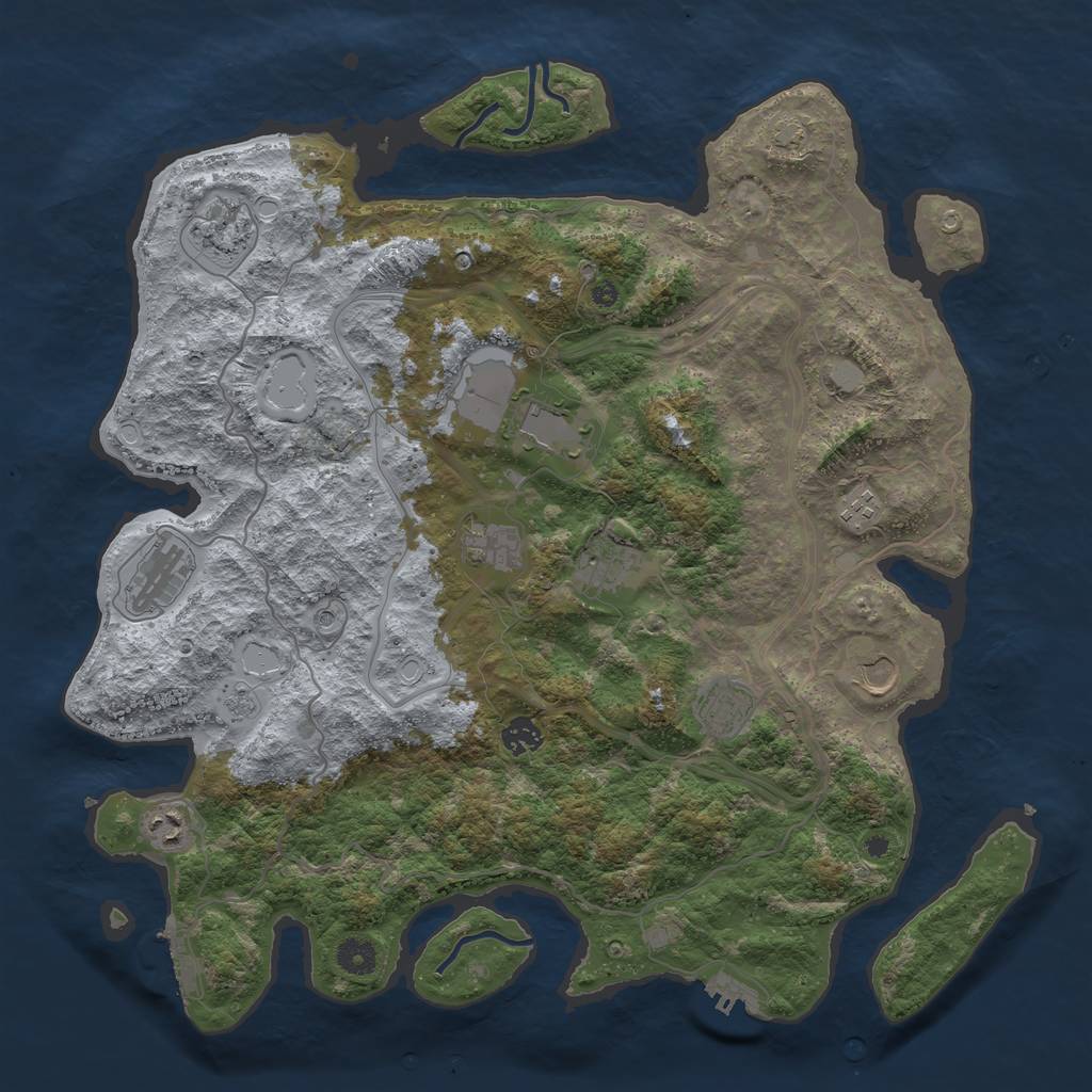 Rust Map: Procedural Map, Size: 4250, Seed: 56329101, 18 Monuments