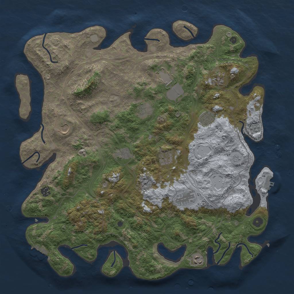 Rust Map: Procedural Map, Size: 4500, Seed: 939151768, 19 Monuments