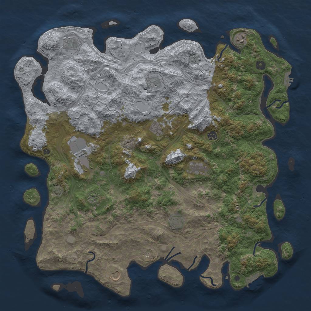 Rust Map: Procedural Map, Size: 4800, Seed: 148755977, 19 Monuments