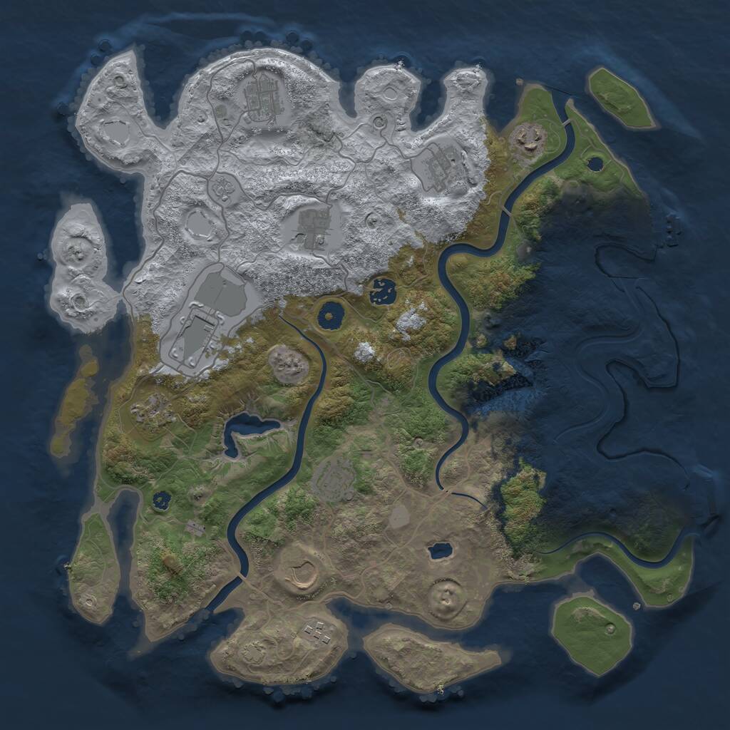 Rust Map: Procedural Map, Size: 4000, Seed: 2123945204, 16 Monuments