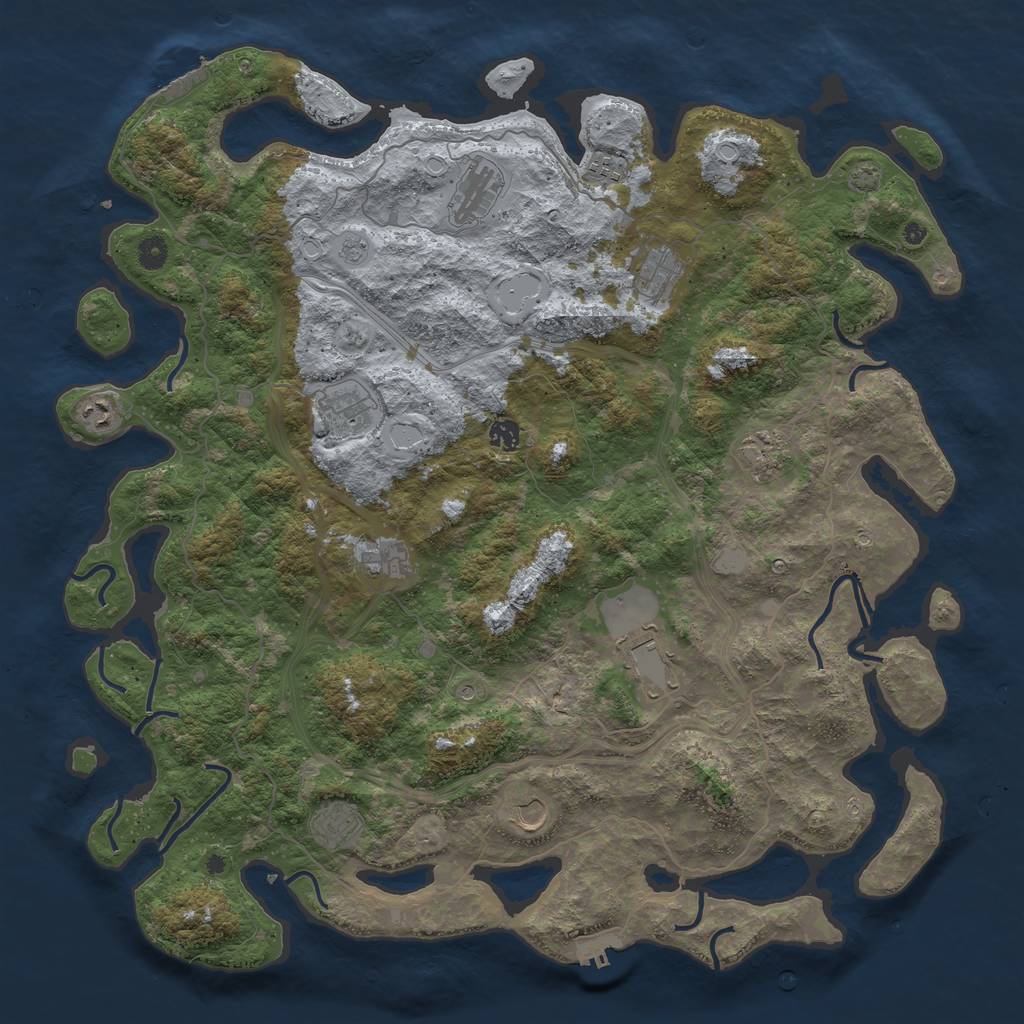 Rust Map: Procedural Map, Size: 4800, Seed: 1790506268, 19 Monuments