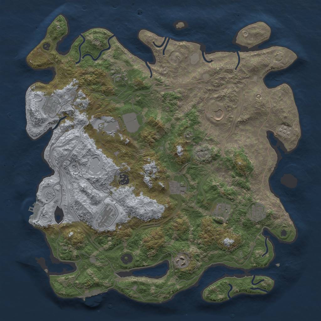 Rust Map: Procedural Map, Size: 4300, Seed: 21347197, 19 Monuments