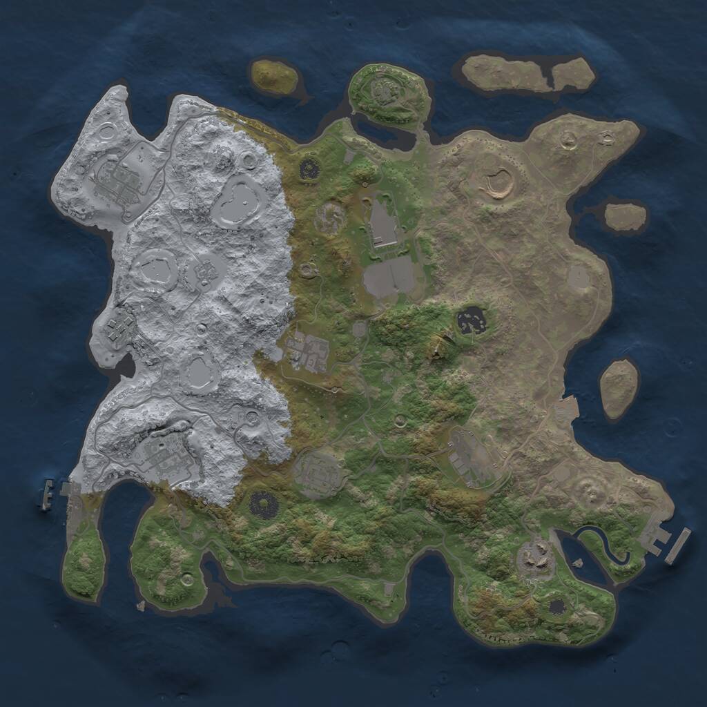 Rust Map: Procedural Map, Size: 3600, Seed: 84704211, 16 Monuments