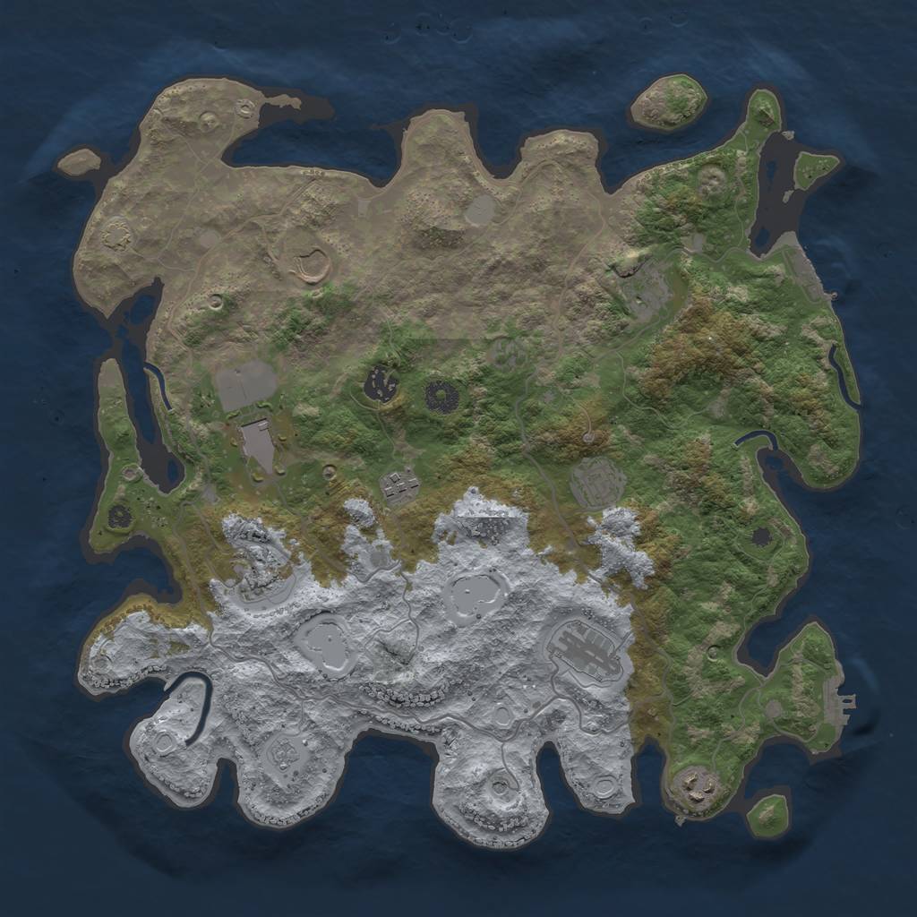 Rust Map: Procedural Map, Size: 4000, Seed: 125630187, 17 Monuments