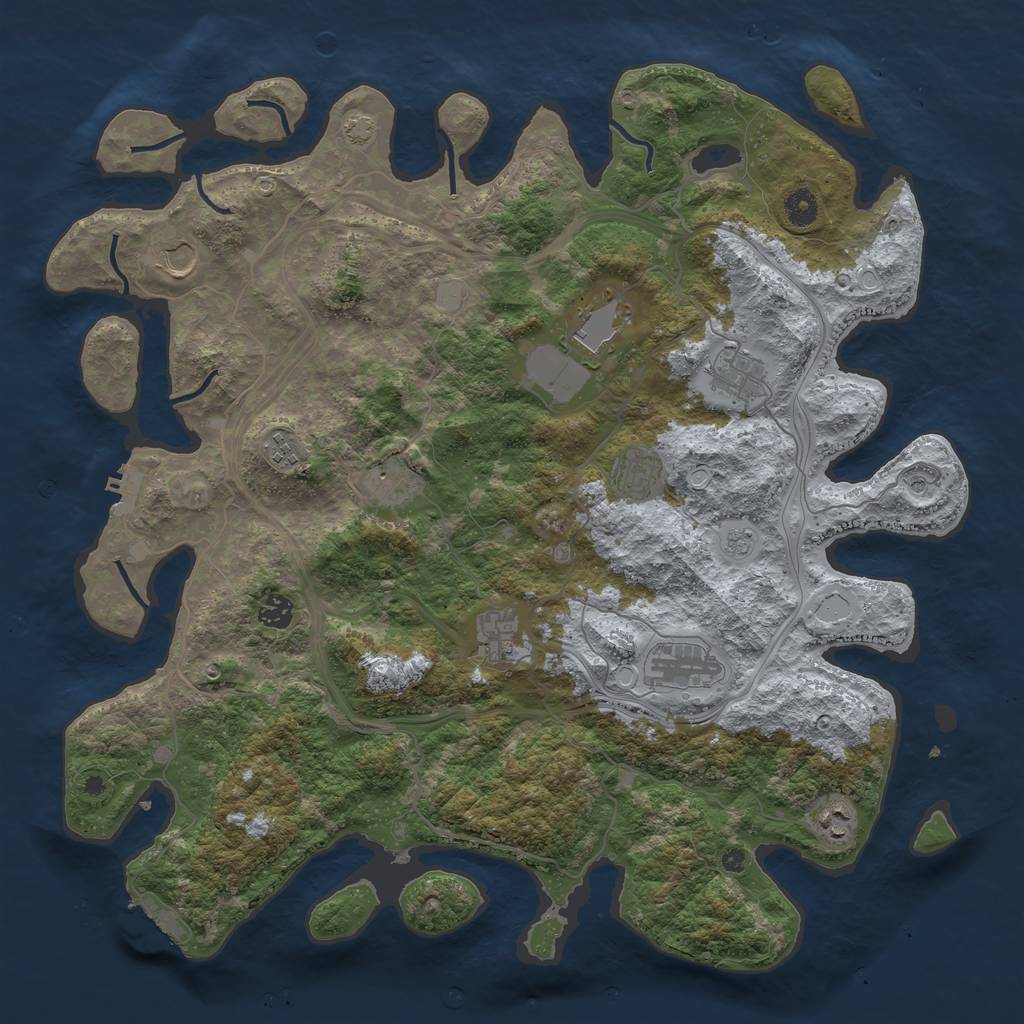 Rust Map: Procedural Map, Size: 4400, Seed: 30885278, 18 Monuments