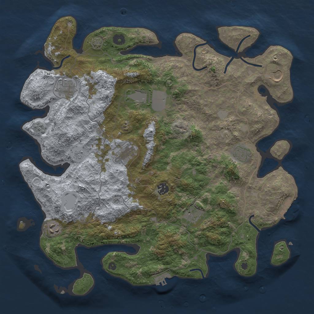 Rust Map: Procedural Map, Size: 4000, Seed: 1769610482, 17 Monuments
