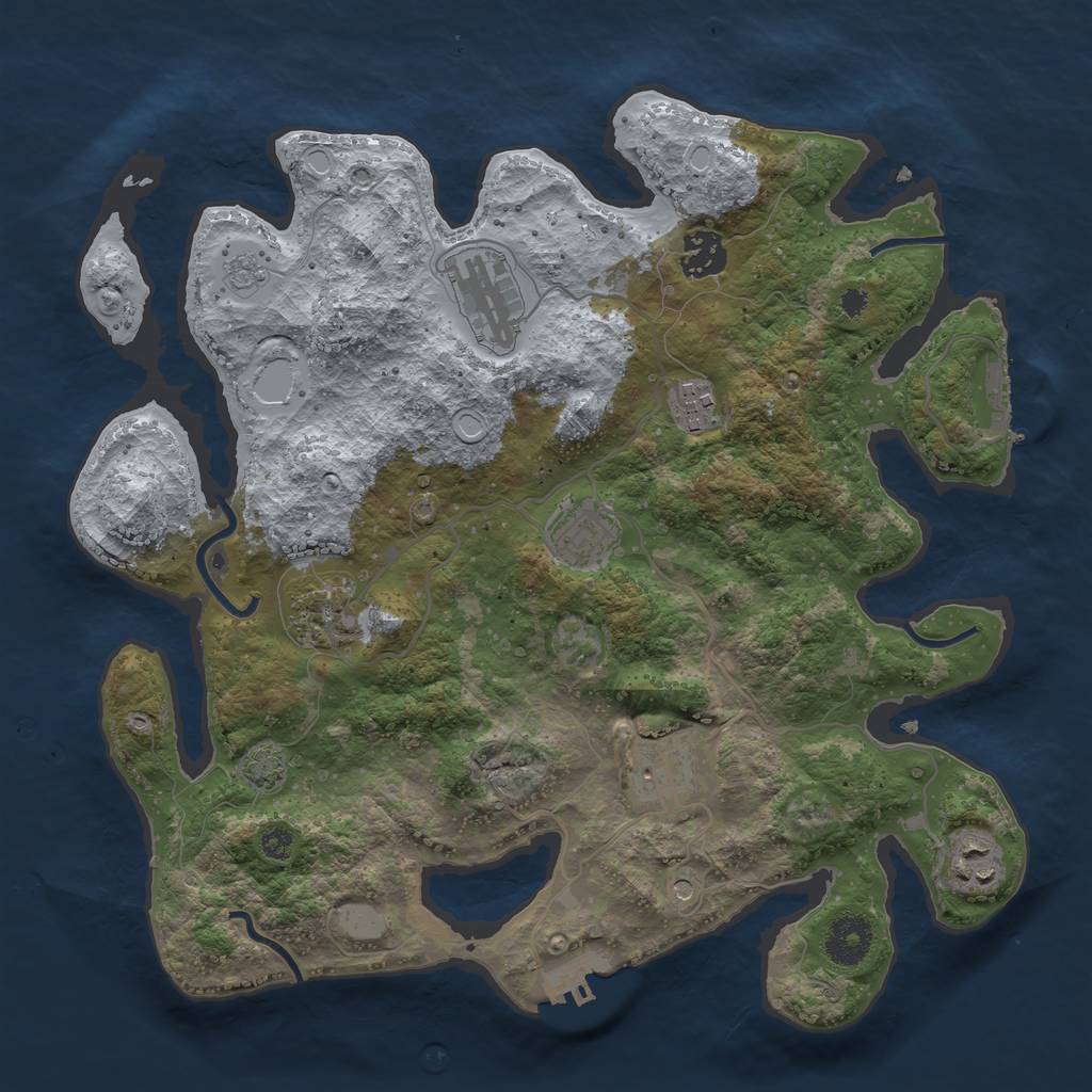 Rust Map: Procedural Map, Size: 3400, Seed: 79313525, 15 Monuments