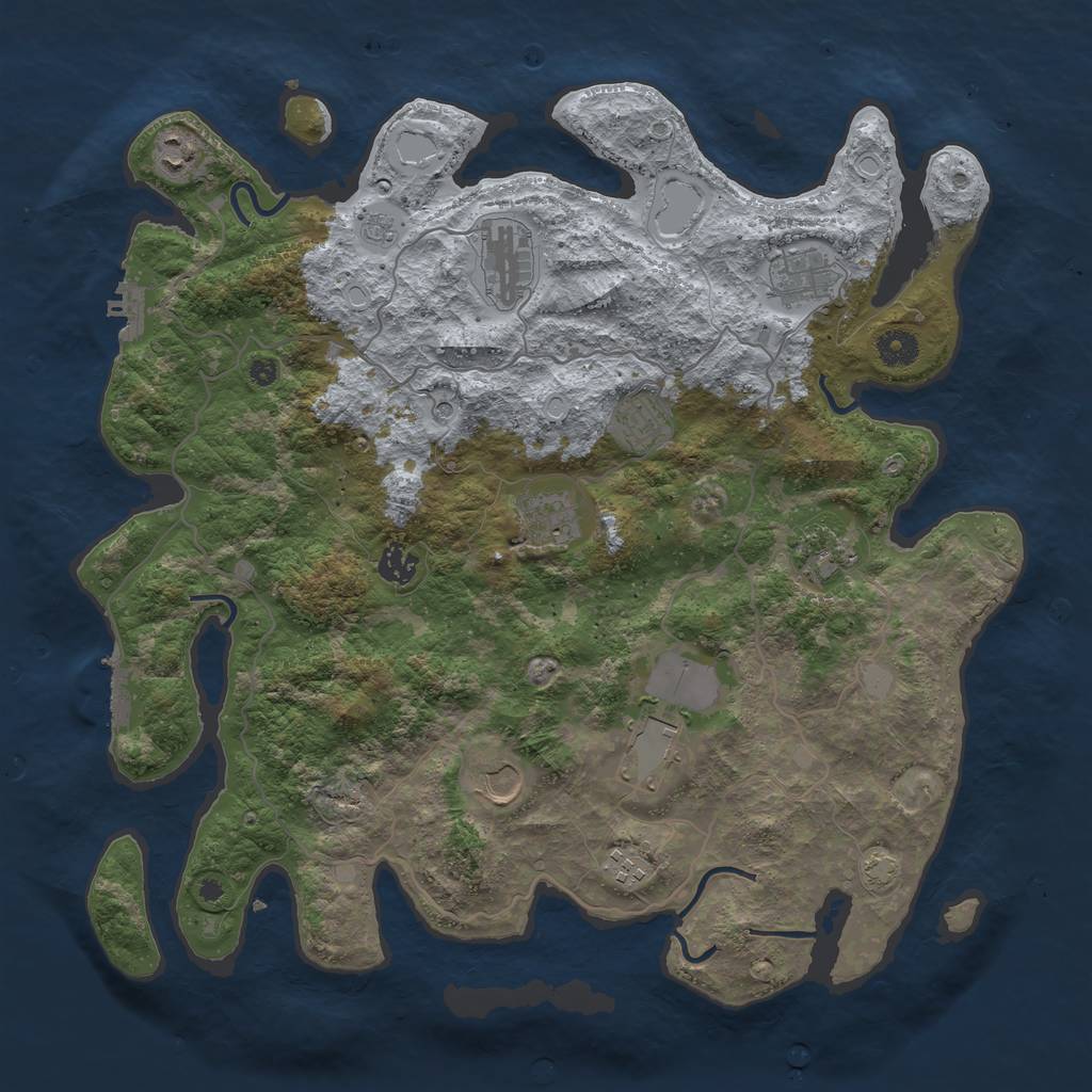 Rust Map: Procedural Map, Size: 4100, Seed: 17945089, 18 Monuments