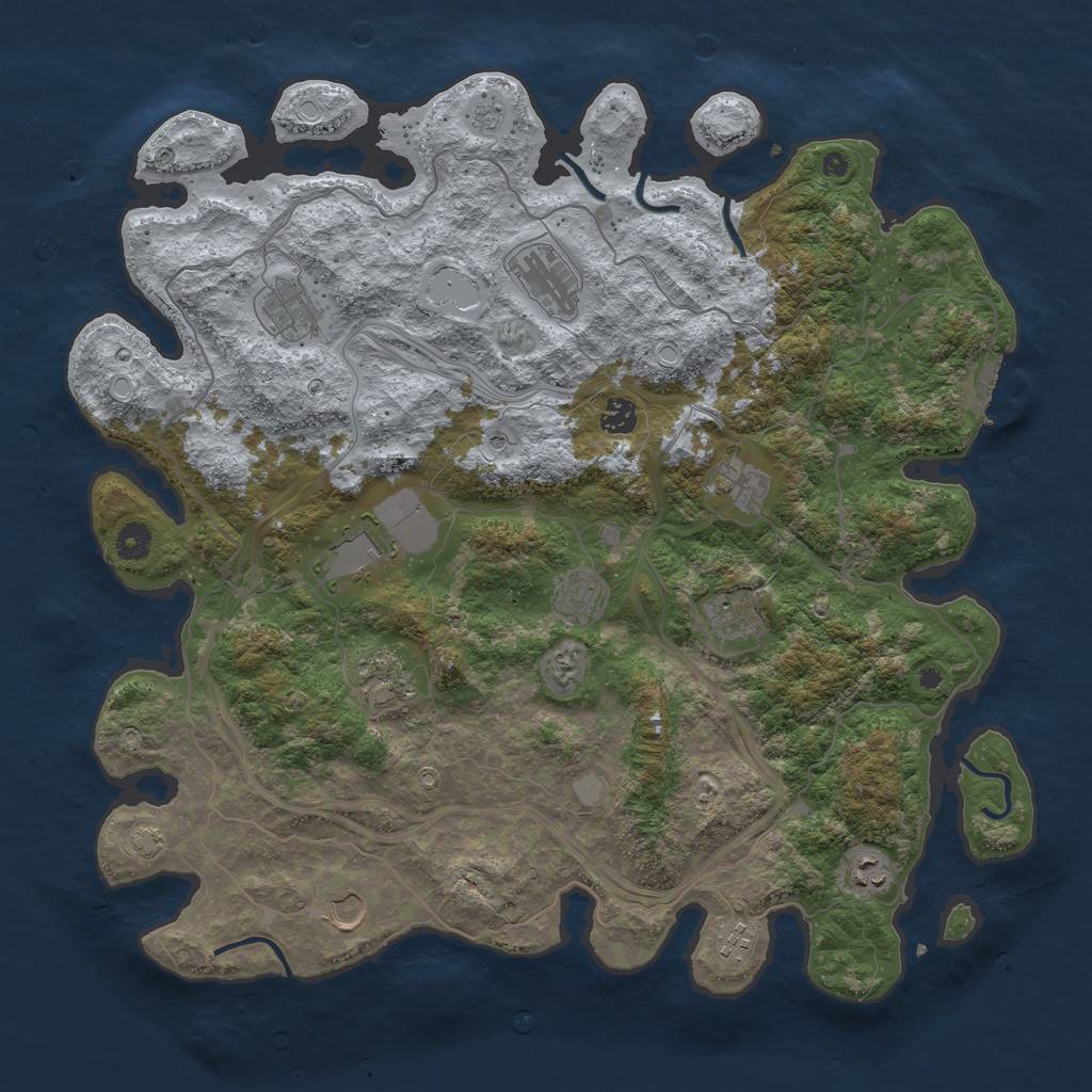 Rust Map: Procedural Map, Size: 4400, Seed: 82218124, 18 Monuments