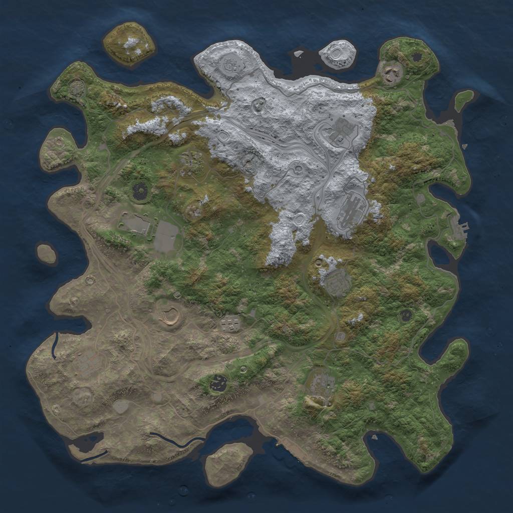 Rust Map: Procedural Map, Size: 4500, Seed: 1487721492, 19 Monuments