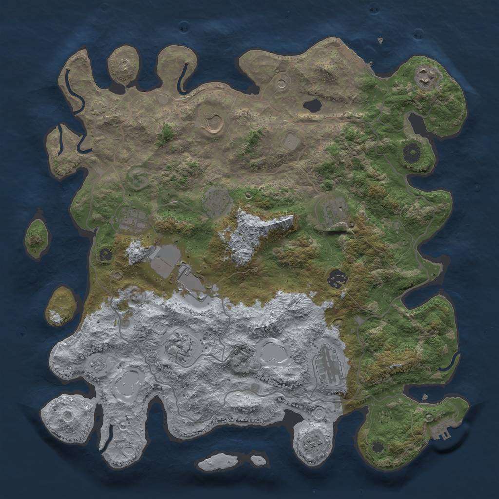 Rust Map: Procedural Map, Size: 4000, Seed: 1586181096, 18 Monuments