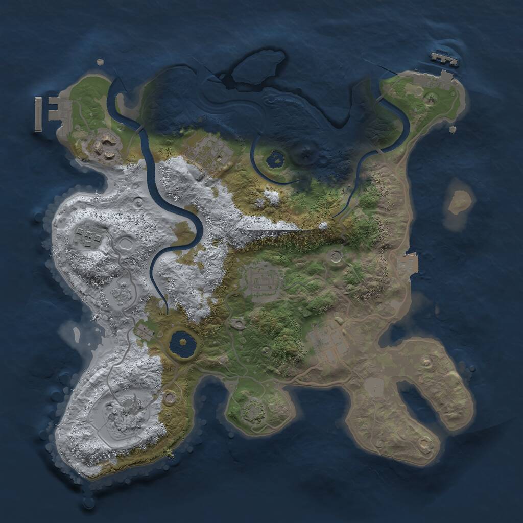Rust Map: Procedural Map, Size: 3000, Seed: 20635, 12 Monuments