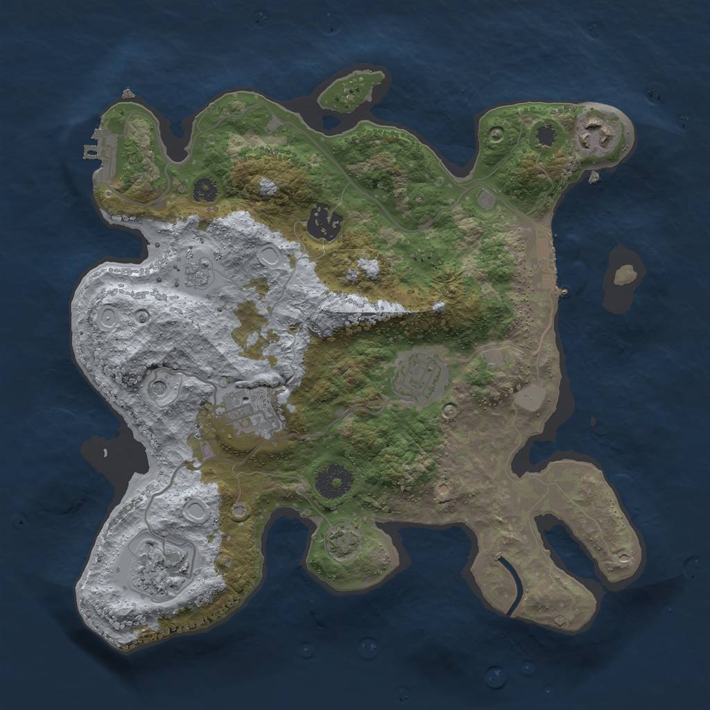 Rust Map: Procedural Map, Size: 3000, Seed: 20635, 13 Monuments