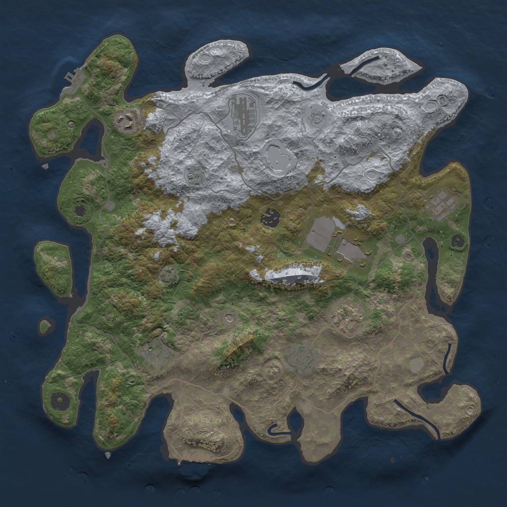 Rust Map: Procedural Map, Size: 4000, Seed: 1168540908, 17 Monuments