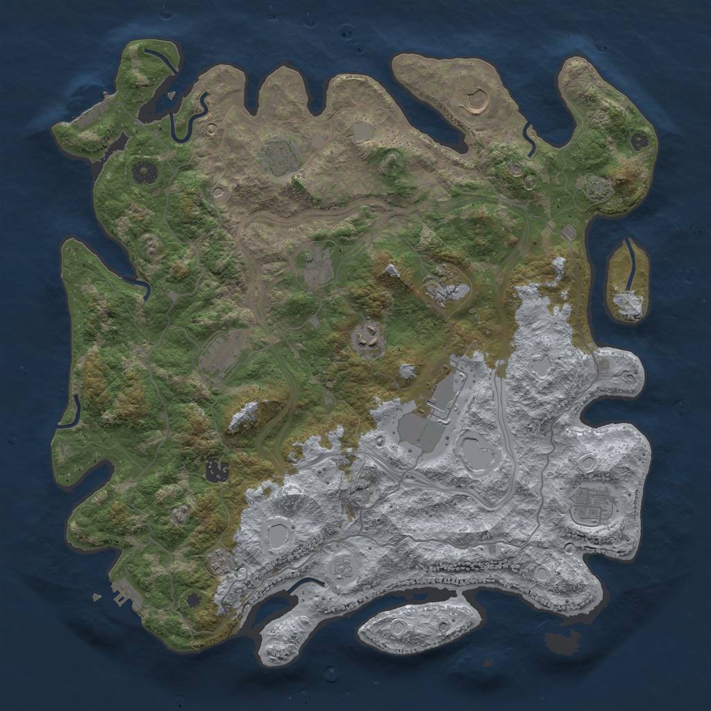 Rust Map: Procedural Map, Size: 4250, Seed: 23885, 18 Monuments