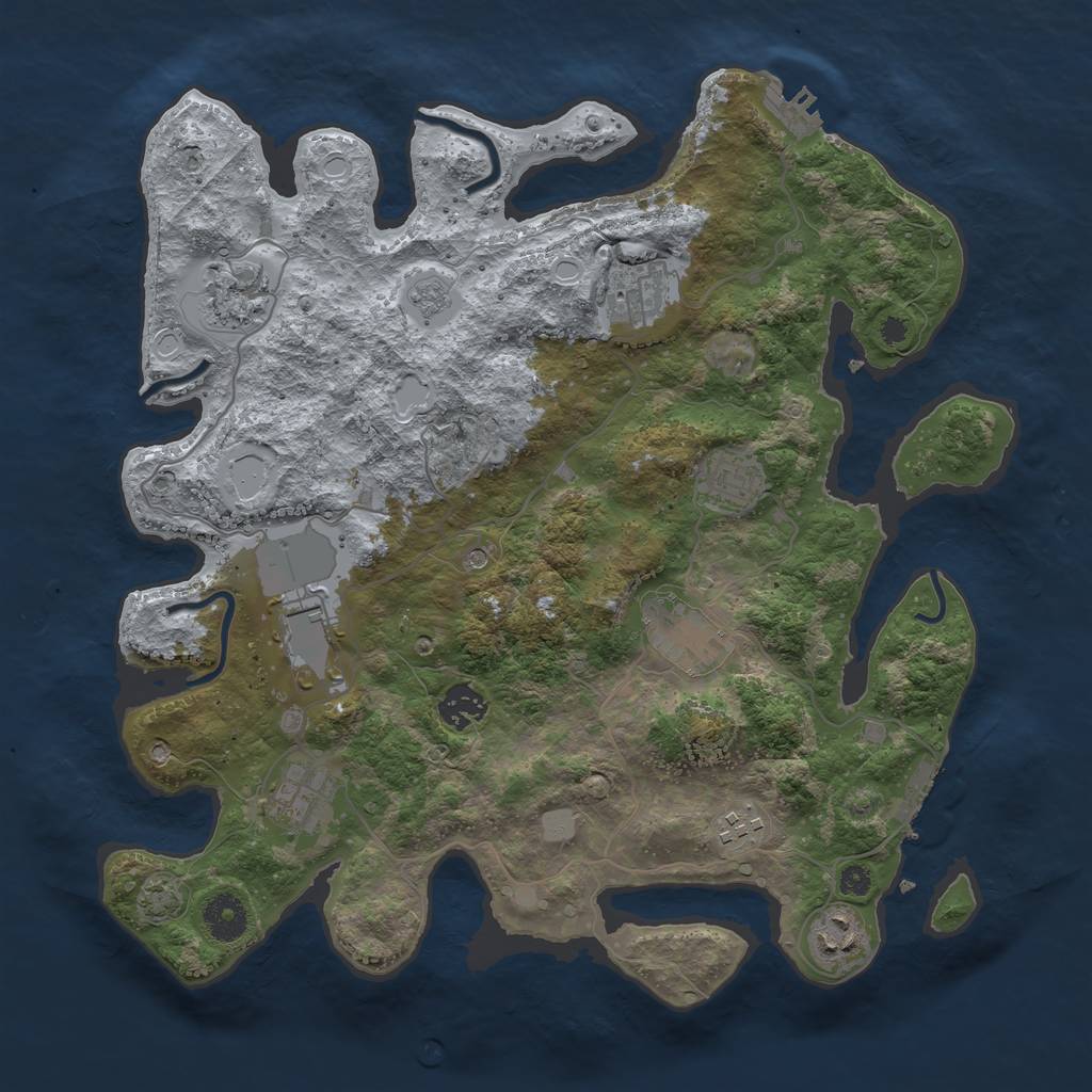Rust Map: Procedural Map, Size: 3650, Seed: 15818597, 17 Monuments