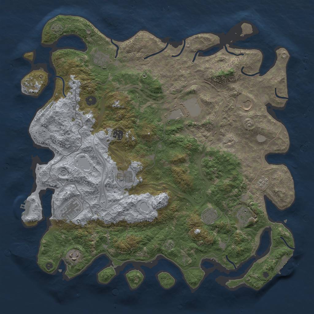 Rust Map: Procedural Map, Size: 4500, Seed: 61836, 18 Monuments