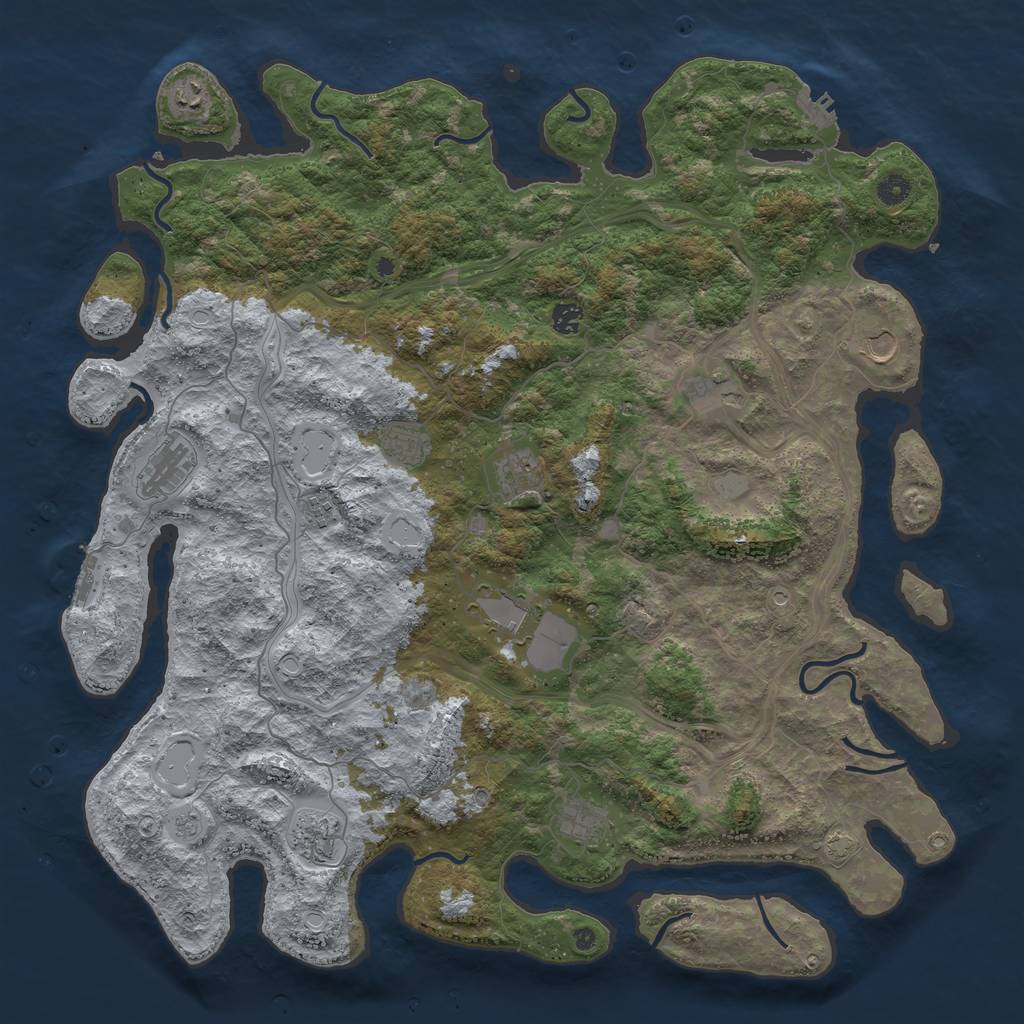 Rust Map: Procedural Map, Size: 4800, Seed: 1084377618, 19 Monuments