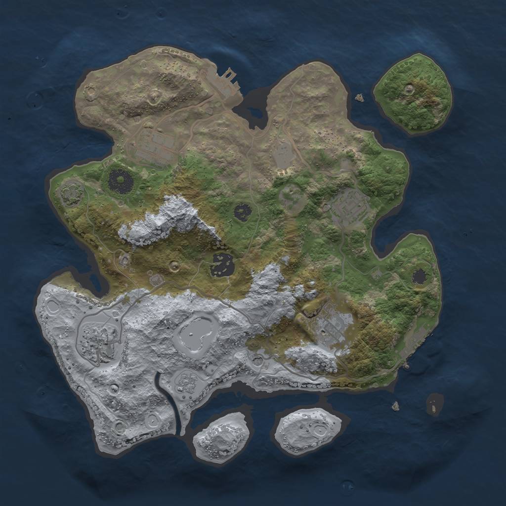 Rust Map: Procedural Map, Size: 3000, Seed: 2169735, 13 Monuments