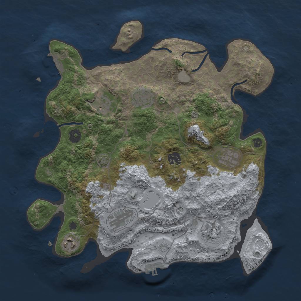 Rust Map: Procedural Map, Size: 3400, Seed: 30502582, 15 Monuments
