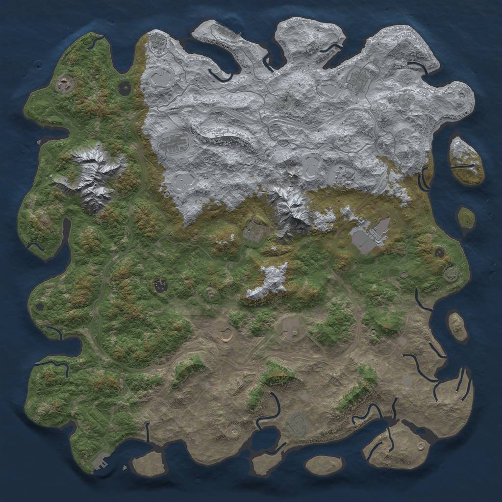 Rust Map: Procedural Map, Size: 5500, Seed: 68865, 19 Monuments