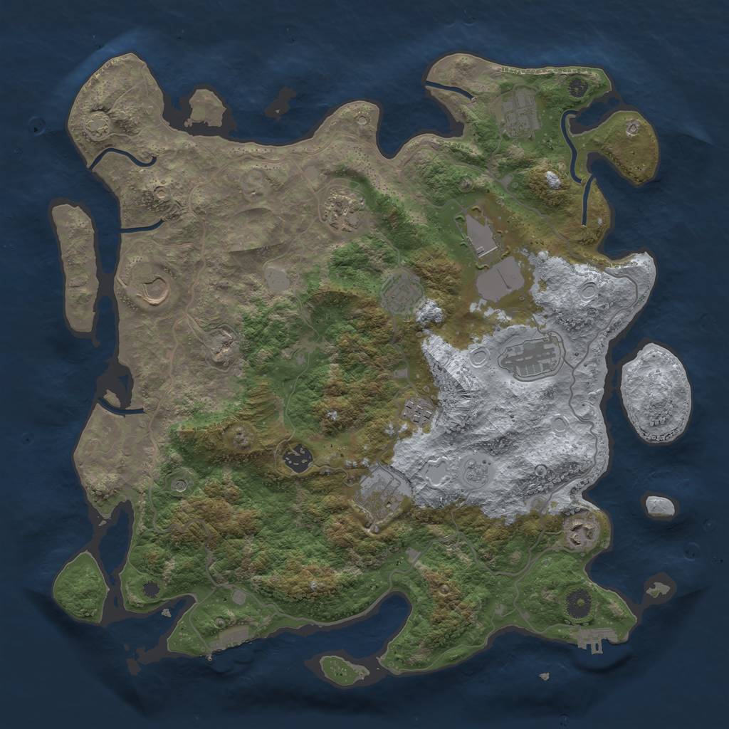 Rust Map: Procedural Map, Size: 4000, Seed: 161637332, 18 Monuments