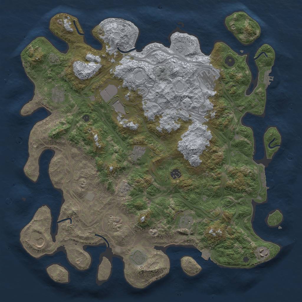 Rust Map: Procedural Map, Size: 4500, Seed: 794281356, 19 Monuments