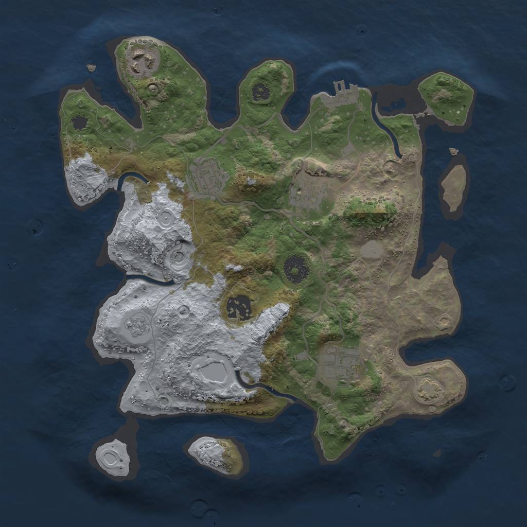 Rust Map: Procedural Map, Size: 3000, Seed: 1521, 12 Monuments