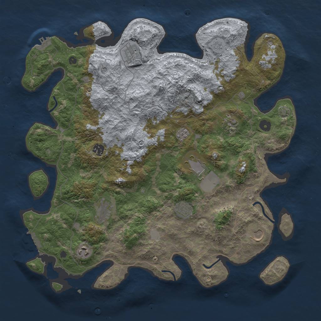 Rust Map: Procedural Map, Size: 4200, Seed: 26091, 17 Monuments