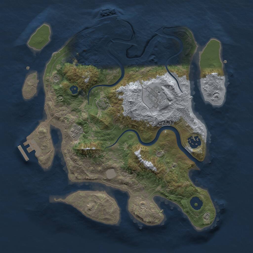 Rust Map: Procedural Map, Size: 3000, Seed: 936828504, 8 Monuments