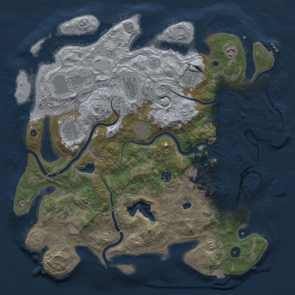 Rust Map: Procedural Map, Size: 4250, Seed: 1699361939, 16 Monuments