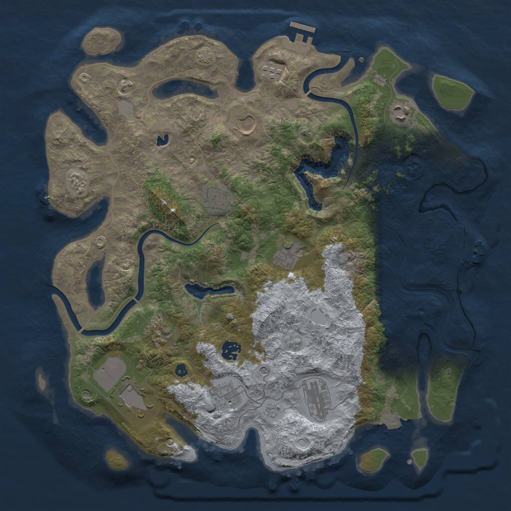 Rust Map: Procedural Map, Size: 4000, Seed: 568362883, 16 Monuments