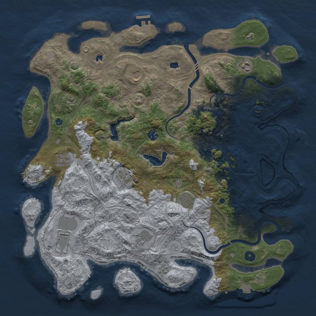 Rust Map: Procedural Map, Size: 4500, Seed: 20230601, 15 Monuments
