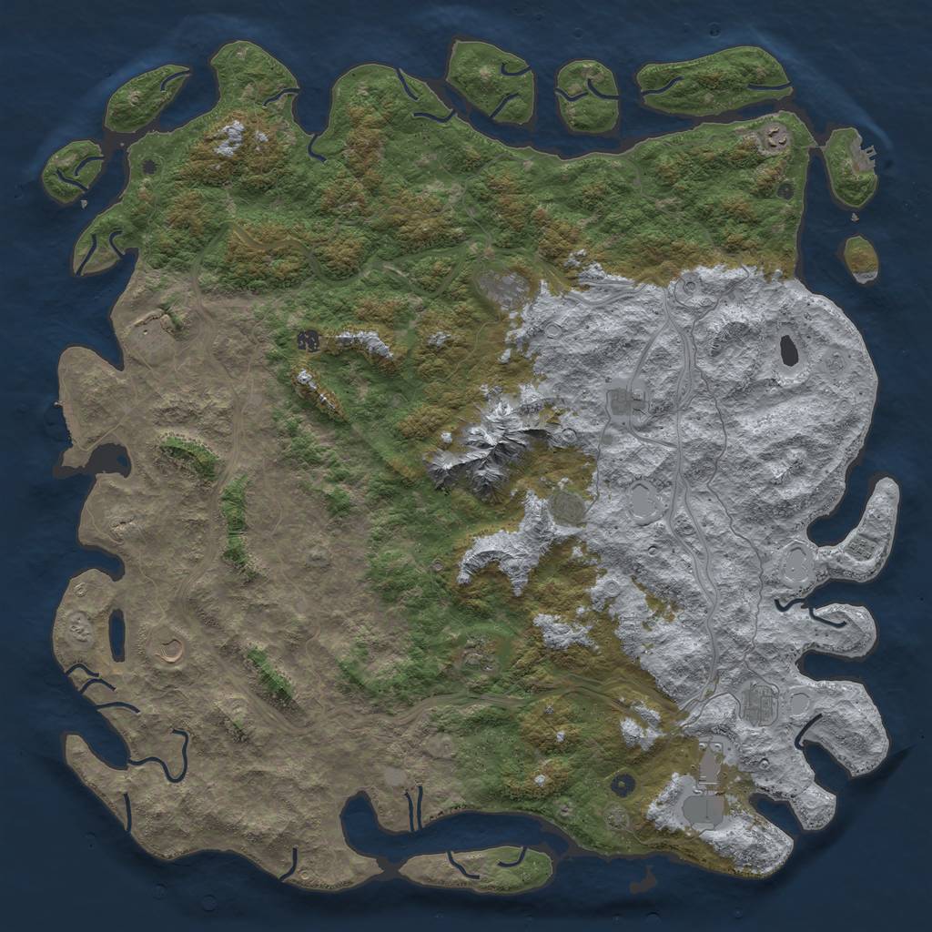 Rust Map: Procedural Map, Size: 6000, Seed: 1535031331, 19 Monuments