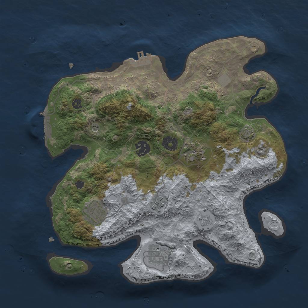 Rust Map: Procedural Map, Size: 3000, Seed: 1682219166, 13 Monuments