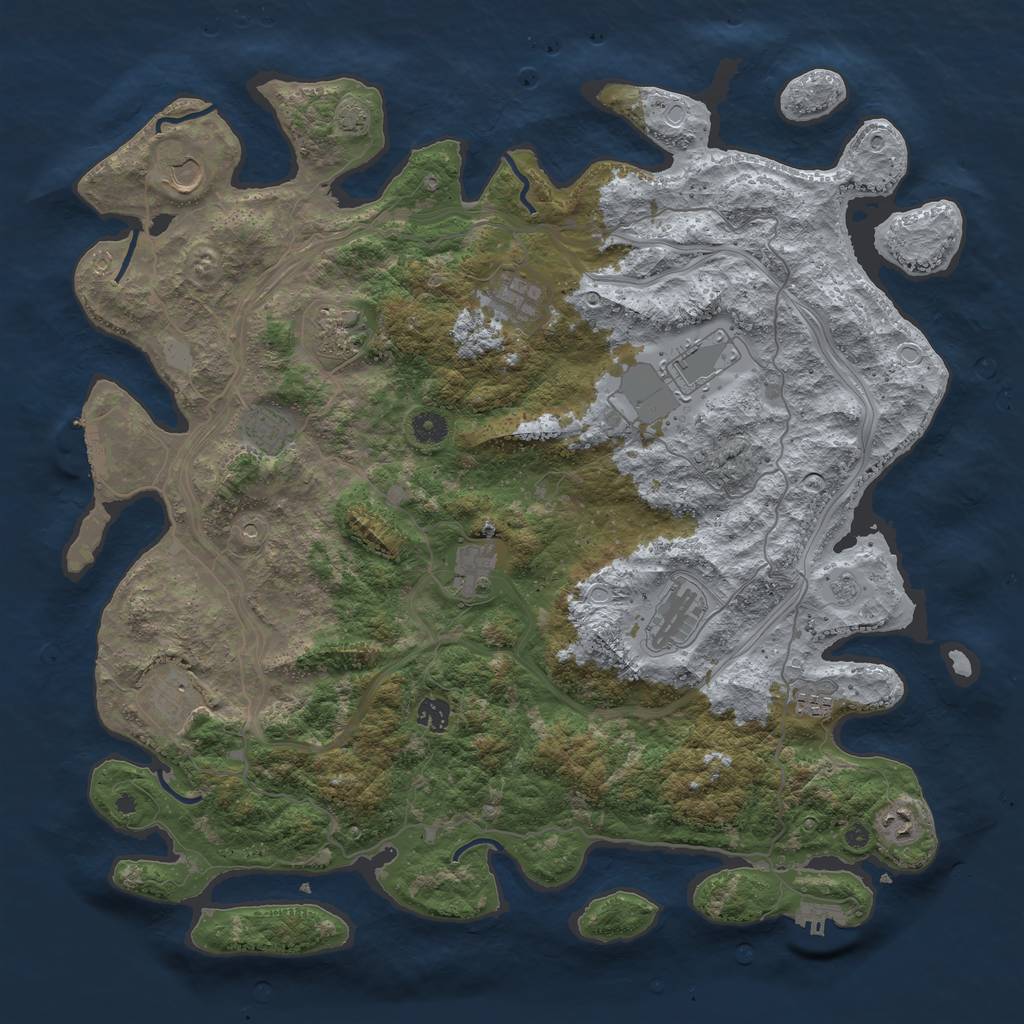 Rust Map: Procedural Map, Size: 4500, Seed: 265213206, 19 Monuments