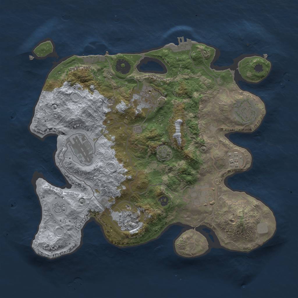 Rust Map: Procedural Map, Size: 3000, Seed: 1522433692, 14 Monuments