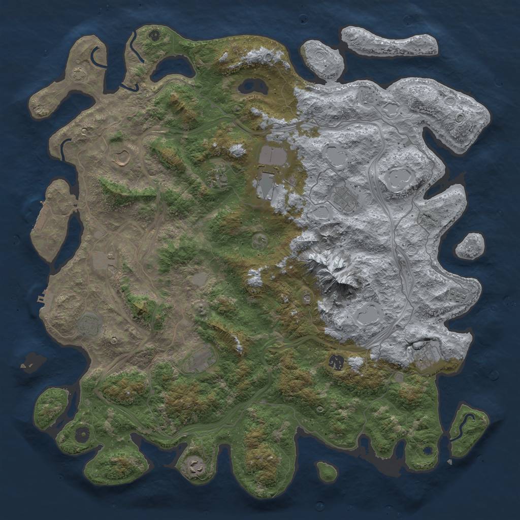 Rust Map: Procedural Map, Size: 5000, Seed: 1128419706, 19 Monuments