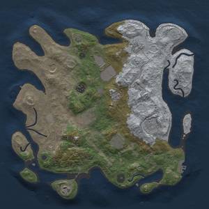 Thumbnail Rust Map: Procedural Map, Size: 3500, Seed: 1439760243, 17 Monuments