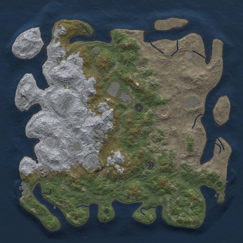 Rust Map: Procedural Map, Size: 4500, Seed: 1615401728, 17 Monuments