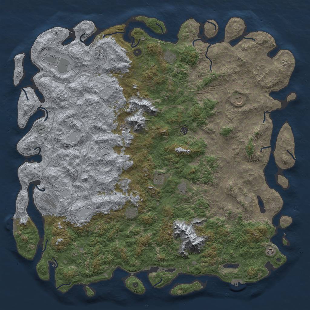 Rust Map: Procedural Map, Size: 6000, Seed: 477772451, 19 Monuments
