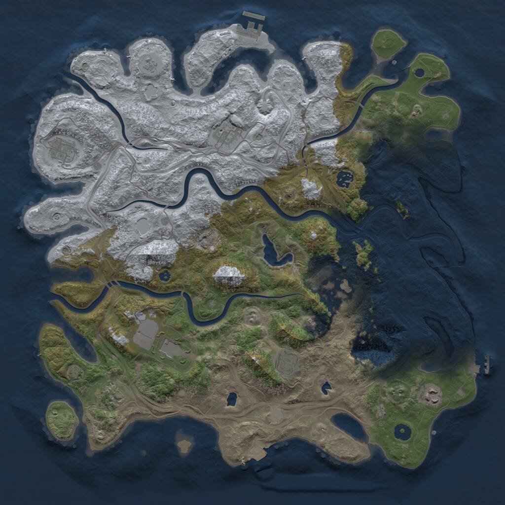 Rust Map: Procedural Map, Size: 4500, Seed: 1062023, 15 Monuments