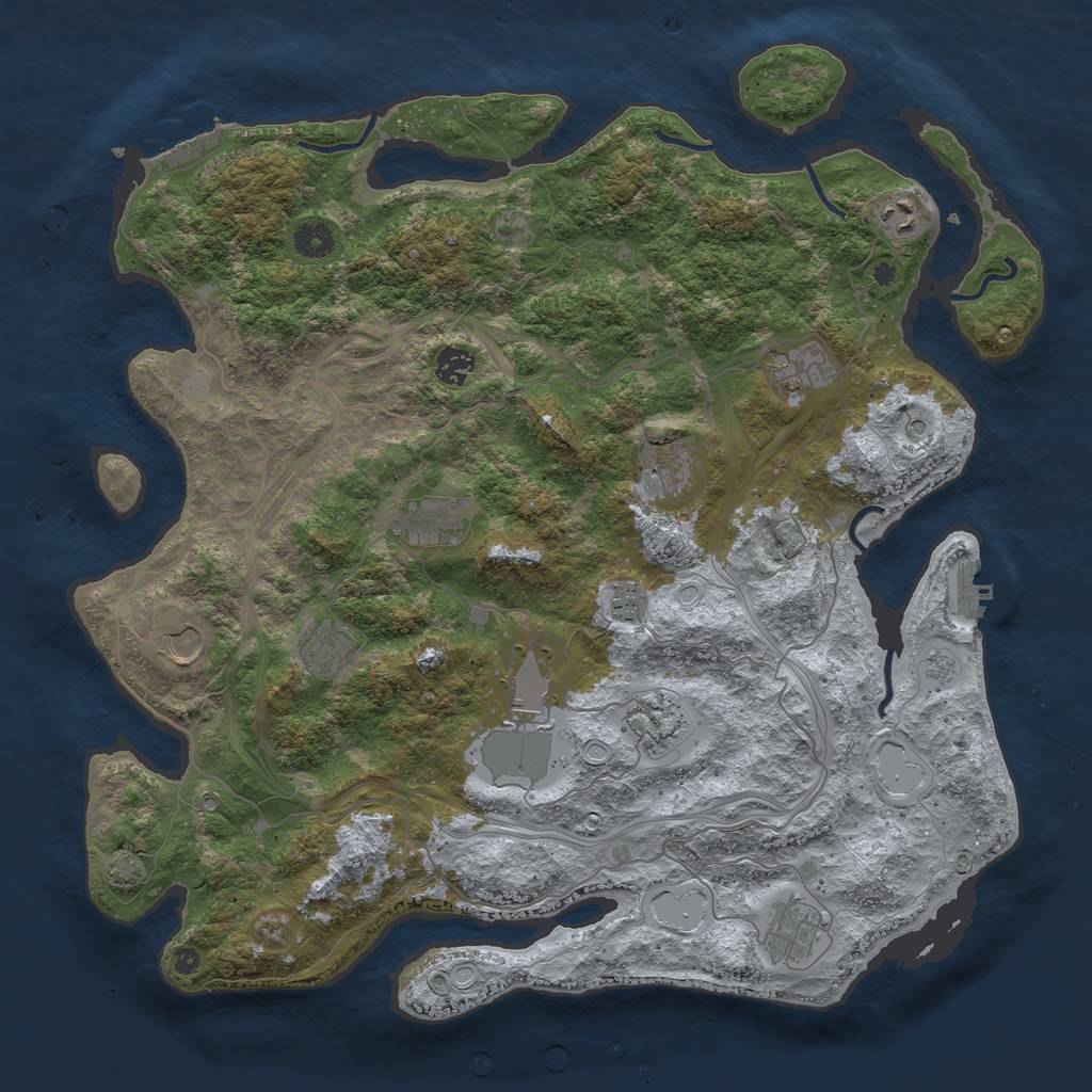 Rust Map: Procedural Map, Size: 4250, Seed: 11525136, 19 Monuments