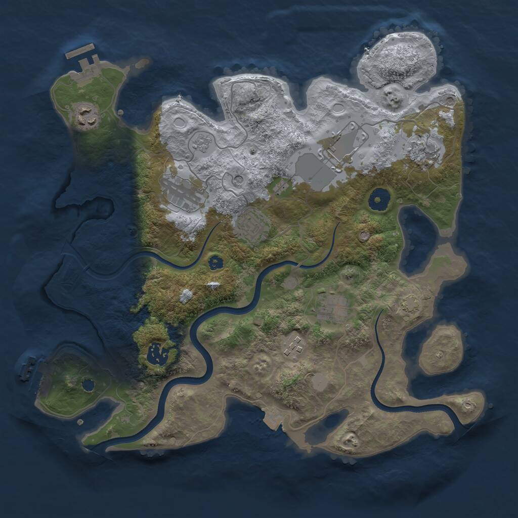 Rust Map: Procedural Map, Size: 3500, Seed: 21956166, 14 Monuments